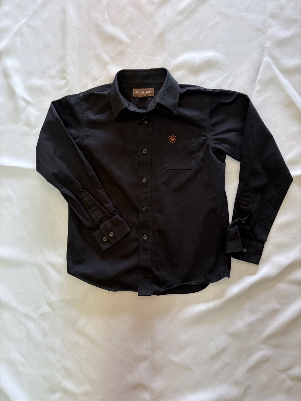 Ariat Boys Black Long-Sleeve Button-Down Shirt with Chest Pocket